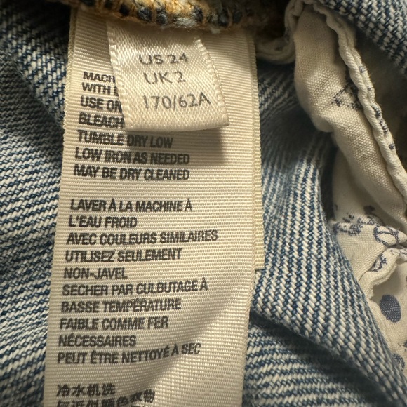 Free People “Brea” Women’s High Waist Cut Off Button-fly Denim Skirt 24R - Picture 9 of 13